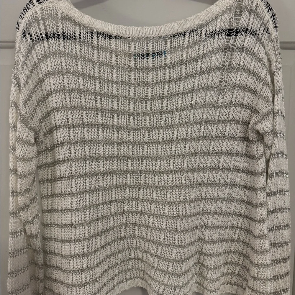 Alice + Olivia Designer Mesh Crew Neck Sweater size Large - Picture 9 of 11